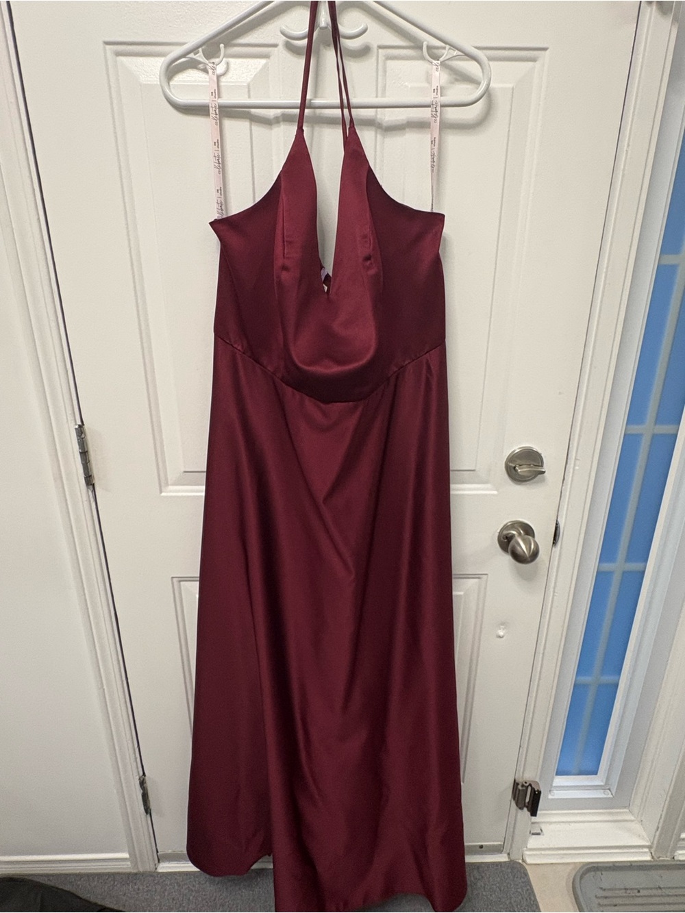 Elegant Burgundy Satin Slip Dress